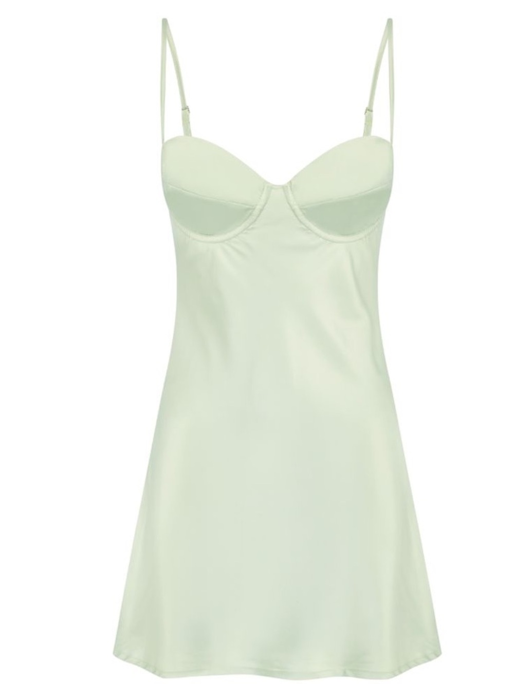 With Jean - Green Satin Mini Dress
